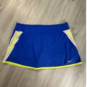 Nike Dri-FIT Womens Tennis Skort Blue Neon Yellow White XL 523541-564